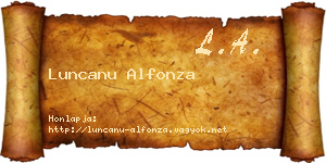Luncanu Alfonza névjegykártya